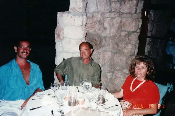 Mario R. Alvarez, Sr. at dinner with family
